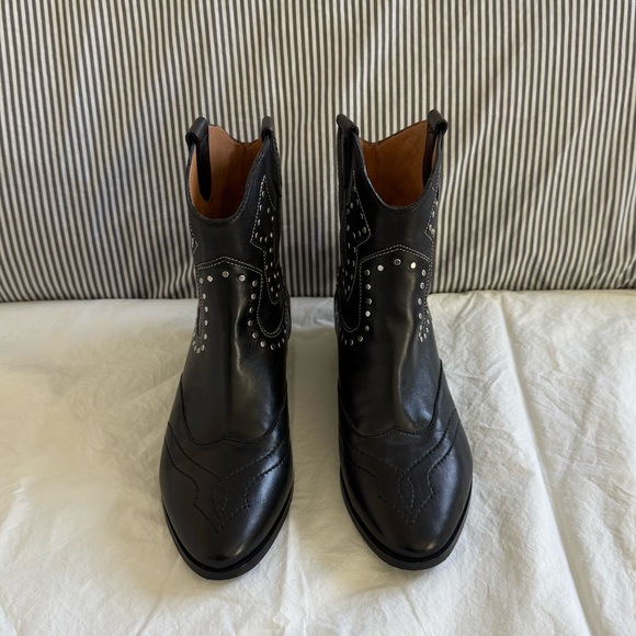 Sezane Black Ankle Boots with Silver Accents - Picture 2 of 9